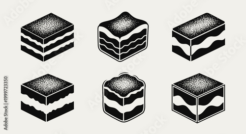 Set of Isometric Cakes, Desserts, Pastries, Sweet Treats, Vector Icons
