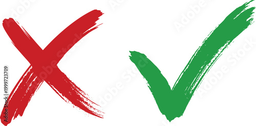 Tick and cross check mark symbols showing correct and wrong choices in a clean icon style