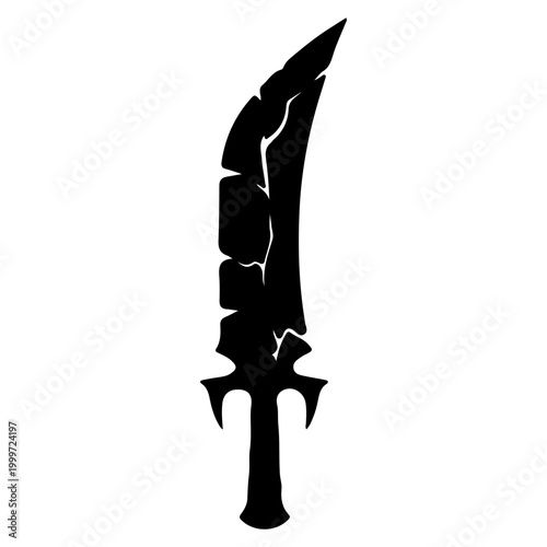 Fotografía Silhouette of a fantasy sword with jagged edges.