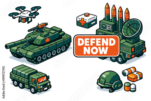 Smart Farm Agriculture. Clean outline line art banner of modern farming with farmer beside oversized barn and tractor, drone and greenhouse reaching all four