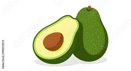 avocado illustration, fresh green avocado, organic healthy fruit, tropical food ingredient, ripe avocado fruit, natural farm produce, vegan kitchen ingredient, nutritious green fruit, fresh market avo