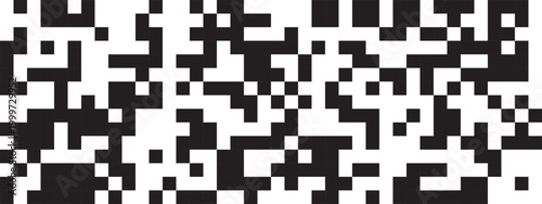 Pixelated background with square shapes. Broken mosaic texture. Digital fragmentation effect. Dotted disintegration motion. Arcade 8 bit wallpaper. Tech abstract design. Vector graphic illustration