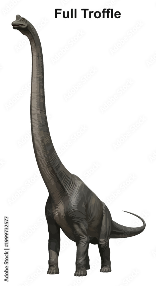 Obraz premium Majestic Brachiosaurus Dinosaur Standing Tall in Prehistoric Landscape