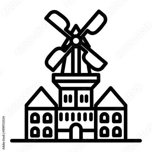 amsterdam landmark Line Icon