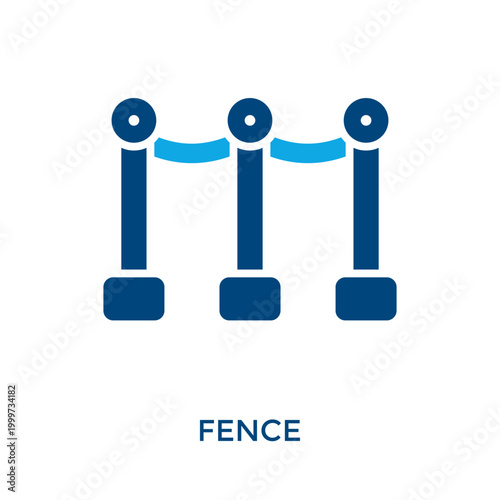 Fence Icon Dual Tone Style. Vector Illustration For Graphic Design