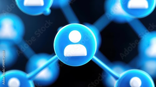 Networking with a Connection: A visual representation of interconnected profiles suggesting social networking and connectivity.