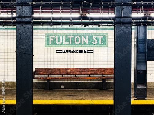 interior of a subway station at Fulton Street