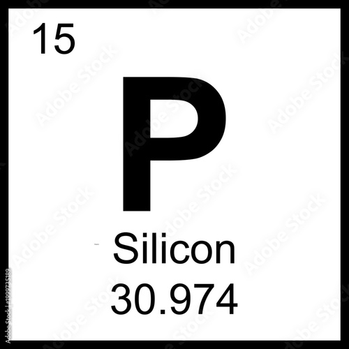 Phosporus periodic table element chemistry symbol. Vector Phosporus atom gas icon