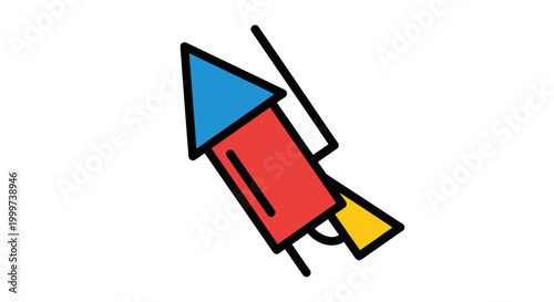 Colorful Cartoon Rocket Ship Toy.