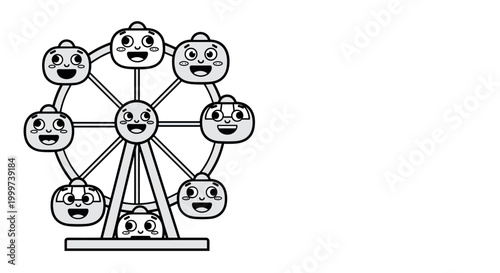 Emotional faces on a Ferris wheel.