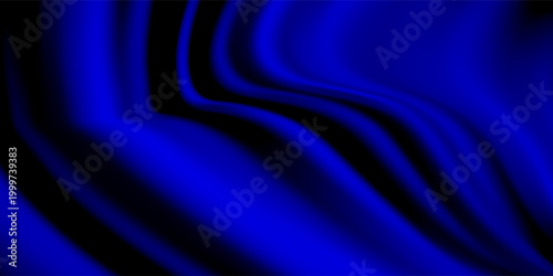 Blue Silk Waves Abstract Background With Flowing Satin Texture and Smooth Curved Gradient Lighting