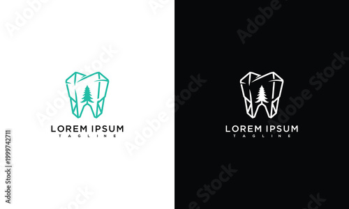 Modern Geometric Tooth Logo with Abstract Arrow Design