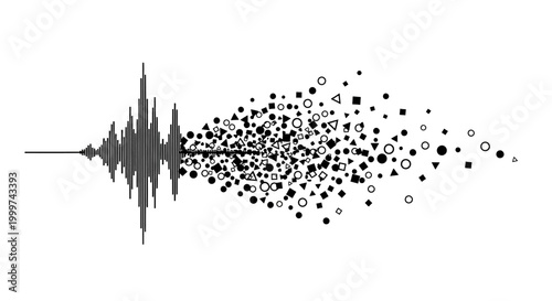 Slika na platnu Sound wave particle explosion graphic.