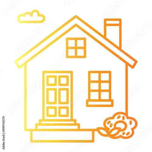 house Line Gradient Icon