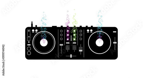 DJ mixer controller equipment music player.