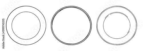 Ceramic plate set with black line art on white background featuring ceramic, plate, design with illustration and vector graphics