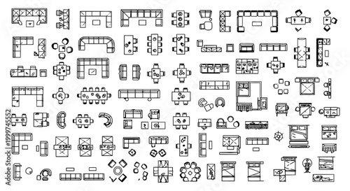 collection of architectural furniture autocad blocks for interior design floor plans