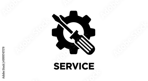Screwdriver and Gear Icon: Service, Repair, Maintenance, Technical Support, Engineering