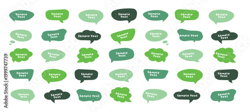 Colorful Speech Bubble Vector Set – Modern Chat Icons Collection for UI, Comics, and Design Use