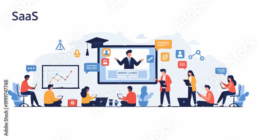 Online SaaS educational platform with students and teacher.