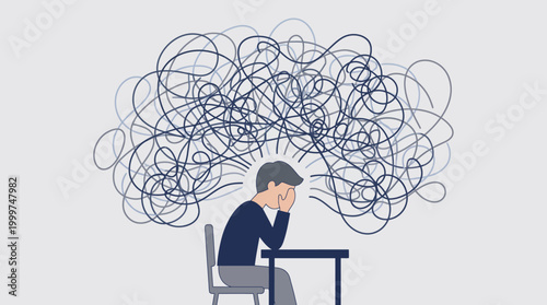 Woman resting on a couch exhausted from burnout in a pastel living room illustration.