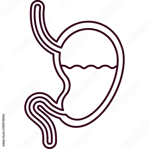 Human Stomach Digestive Organ Flat Illustration