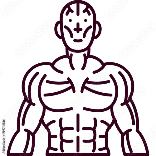 Human Muscular System Torso Flat Illustration