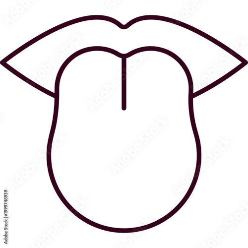 Human Tongue Taste Organ Flat Illustration
