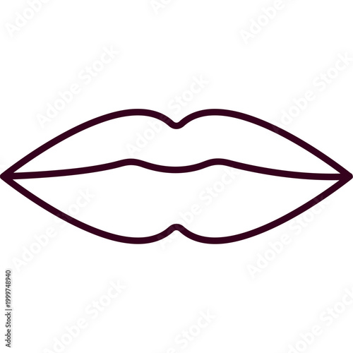 Human Lips Mouth Detail Flat Illustration