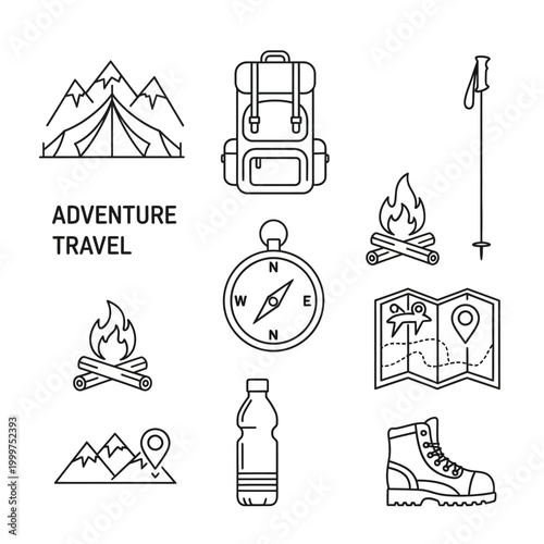Camping gear and travel accessories.