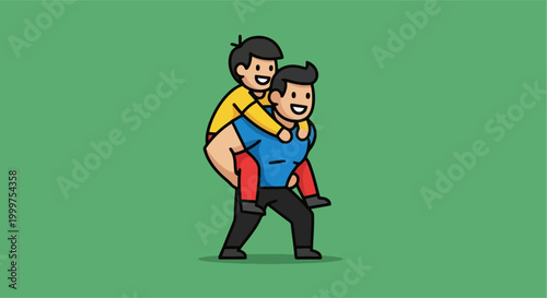 Two men having fun together outdoors.