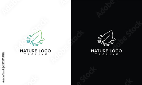 Minimalist Leaf and Water Droplet Logo Design