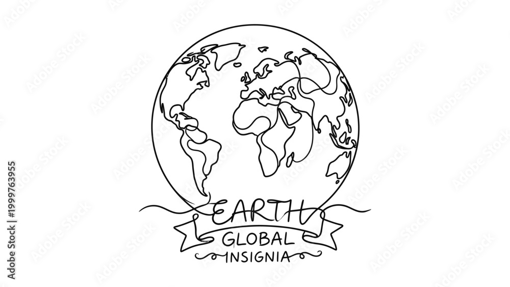 Obraz premium Earth global insignia logo design.