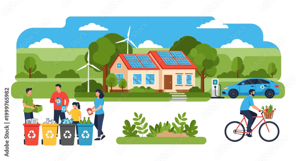 Naklejka premium Eco Friendly Family Living.