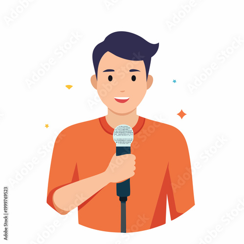 Man Holding Microphone