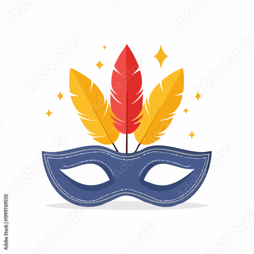 Masquerade Mask with Feathers