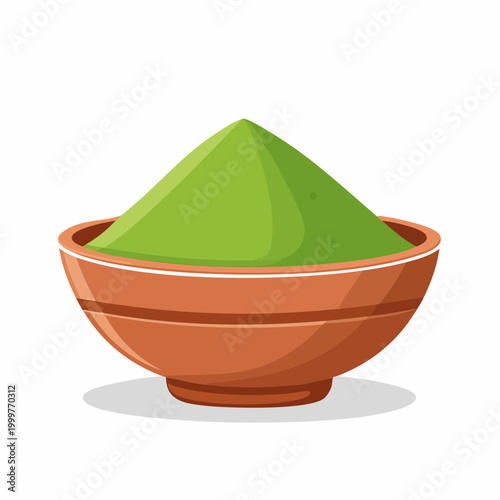 Green Powder in a Bowl