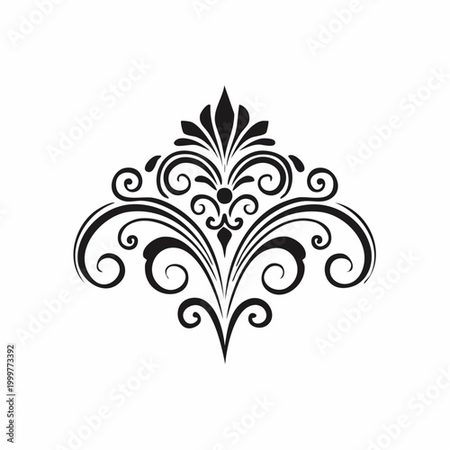 Black Flourish Ornament