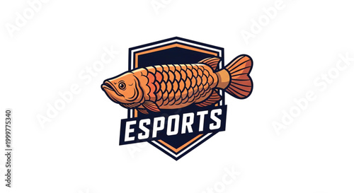 Esports logo with a stylized orange fish emblem on a white background, symbolizing competitive gaming