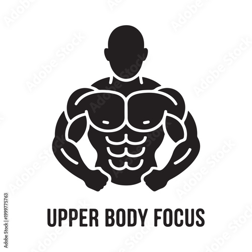 muscular man silhouette with upper body focus icon