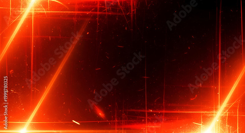 Vibrant orange light streaks on black.