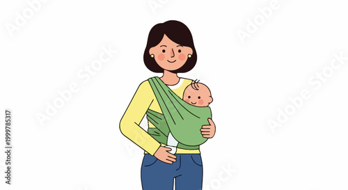 Parent Holding Baby in Sling Carrier