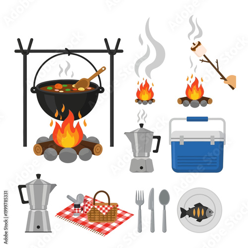 Camping and Outdoor Cooking Essentials Collection.