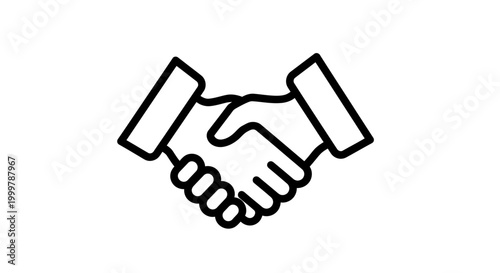 Handshake icon representing agreement, collaboration, and business partnership in a professional setting.