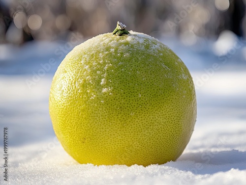 pomelo isolated on winter background