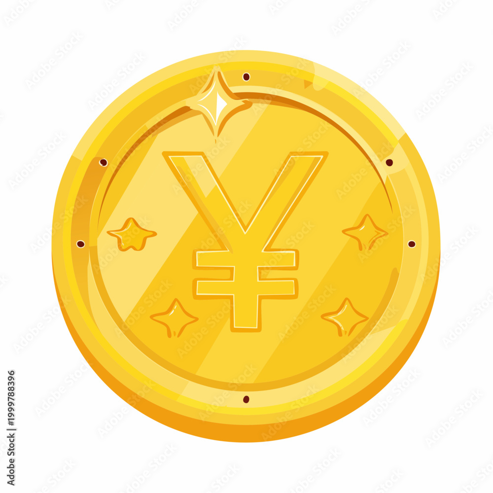 Fototapeta premium Golden Coin with Japanese Yen Symbol