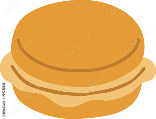 Traditional Taiwanese Wheel Cake Dessert Illustration