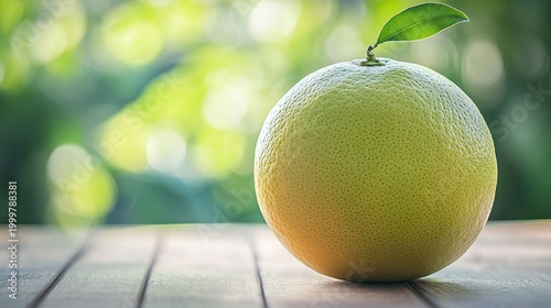 pomelo isolated on wooden background