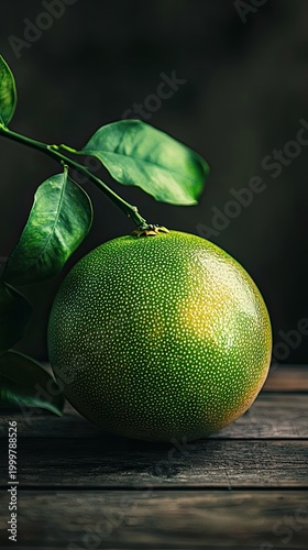 pomelo isolated on wooden background