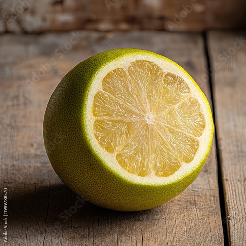 pomelo isolated on wooden background